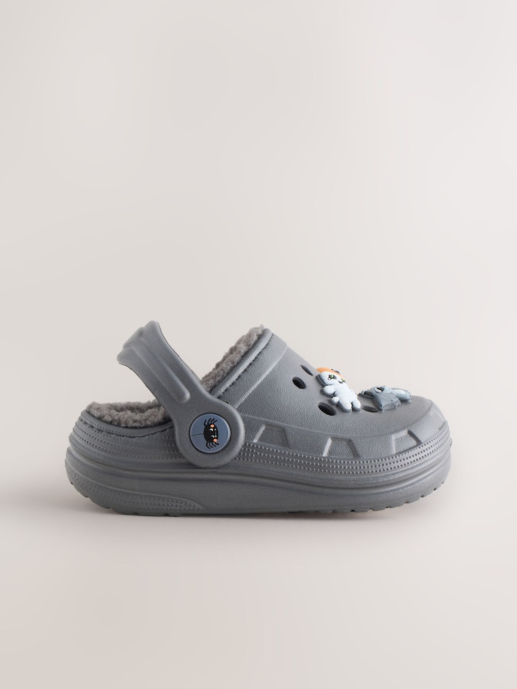 Grey Halloween Warm Lined Slipper Clogs - Image 2 of 4