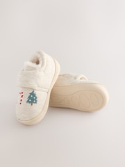 Neutral Christmas Warm Lined Cupsole Slippers - Image 3 of 5