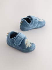Blue Dinosaur Warm Lined Cupsole Slippers - Image 1 of 7