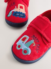 Rdeča z motivom vozil - Warm Lined Cupsole Slippers - Slika 4 iz 5