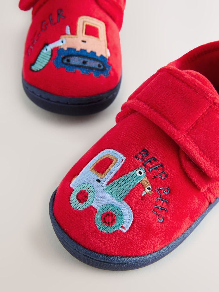 Red Transport Warm Lined Cupsole Slippers - Image 4 of 5