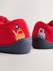 Rdeča z motivom vozil - Warm Lined Cupsole Slippers - Slika 5 iz 5