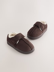 Chocolate Brown Warm Lined Cupsole Slippers - Image 1 of 5