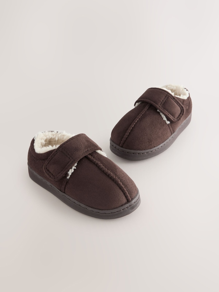 Chocolate Brown Warm Lined Cupsole Slippers - Image 1 of 5