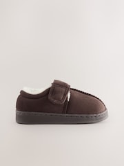 Chocolate Brown Warm Lined Cupsole Slippers - Image 2 of 5