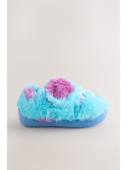 Blue/Green Monsters Inc Fluffy Cupsole Slippers - Image 1 of 10