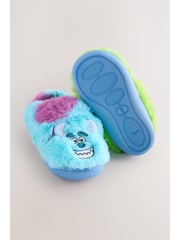 Blue/Green Monsters Inc Fluffy Cupsole Slippers - Image 4 of 10