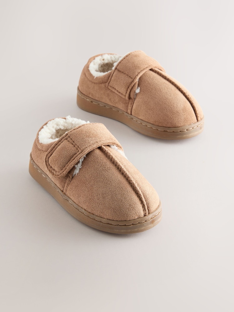 Tan/Brown Warm Lined Cupsole Slippers - Image 1 of 6
