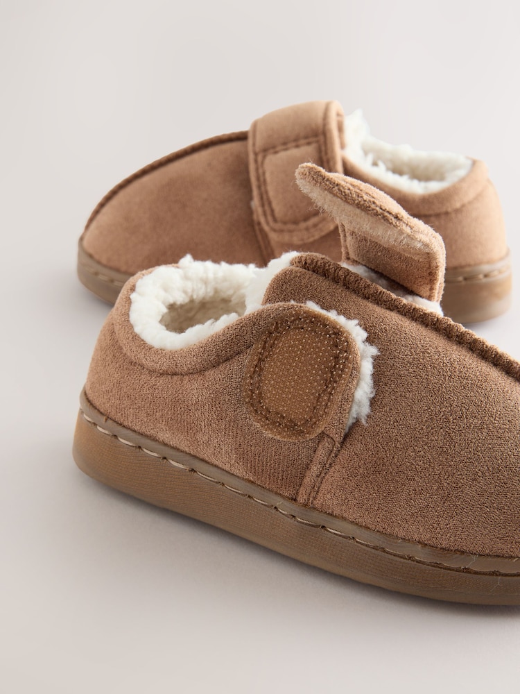 Tan/Brown Warm Lined Cupsole Slippers - Image 6 of 6