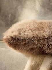 Brown 43 x 43cm Loulou Faux Fur Cushion - Image 3 of 6