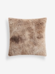Brown 43 x 43cm Loulou Faux Fur Cushion - Image 4 of 6