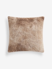 Brown 43 x 43cm Loulou Faux Fur Cushion - Image 5 of 6