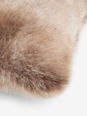 Brown 43 x 43cm Loulou Faux Fur Cushion - Image 6 of 6