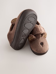 Brown Bear Warm Lined Cupsole Slippers - Image 3 of 5