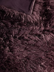 Plum Purple Monoglian Faux Fur Throw - Image 3 of 5