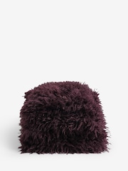 Plum Purple Monoglian Faux Fur Throw - Image 4 of 5