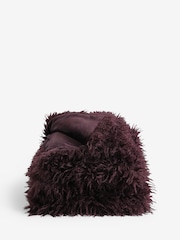 Plum Purple Monoglian Faux Fur Throw - Image 5 of 5