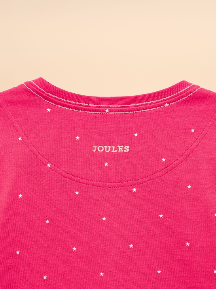 Joules Girls' Ava Bright Pink Applique Long Sleeve Top - Image 4 of 4 Joules Girls' Ava Bright Pink Applique Long Sleeve Top - Image 4 of 4
