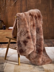 Brown Loulou Faux Fur Throw - Image 2 of 4