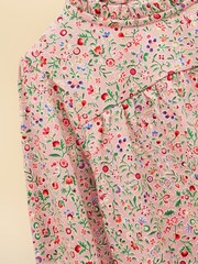 Joules Girls' Flutter Pink Ditsy Long Sleeve Top - Image 3 of 5