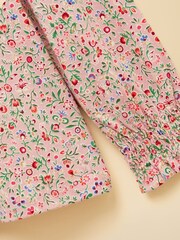 Joules Girls' Flutter Pink Ditsy Long Sleeve Top - Image 4 of 5