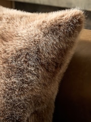 Brown 59 x 59cm Loulou Faux Fur Cushion - Image 2 of 5