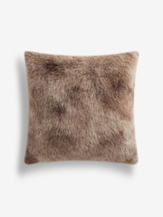 Brown 59 x 59cm Loulou Faux Fur Cushion - Image 3 of 5
