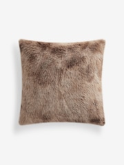 Brown 59 x 59cm Loulou Faux Fur Cushion - Image 4 of 5