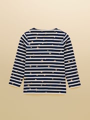 Joules Girls' Harbour Navy Stripe Long Sleeve Jersey Top - Image 2 of 5