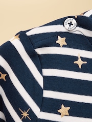 Joules Girls' Harbour Navy Stripe Long Sleeve Jersey Top - Image 4 of 5