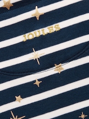 Joules Girls' Harbour Navy Stripe Long Sleeve Jersey Top - Image 5 of 5