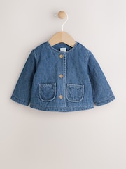 Blue Denim Jersey Quilted Baby Jacket (0mths-2yrs) - Image 1 of 10
