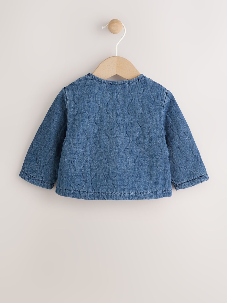 Blue Denim Jersey Quilted Baby Jacket (0mths-2yrs) - Image 2 of 10