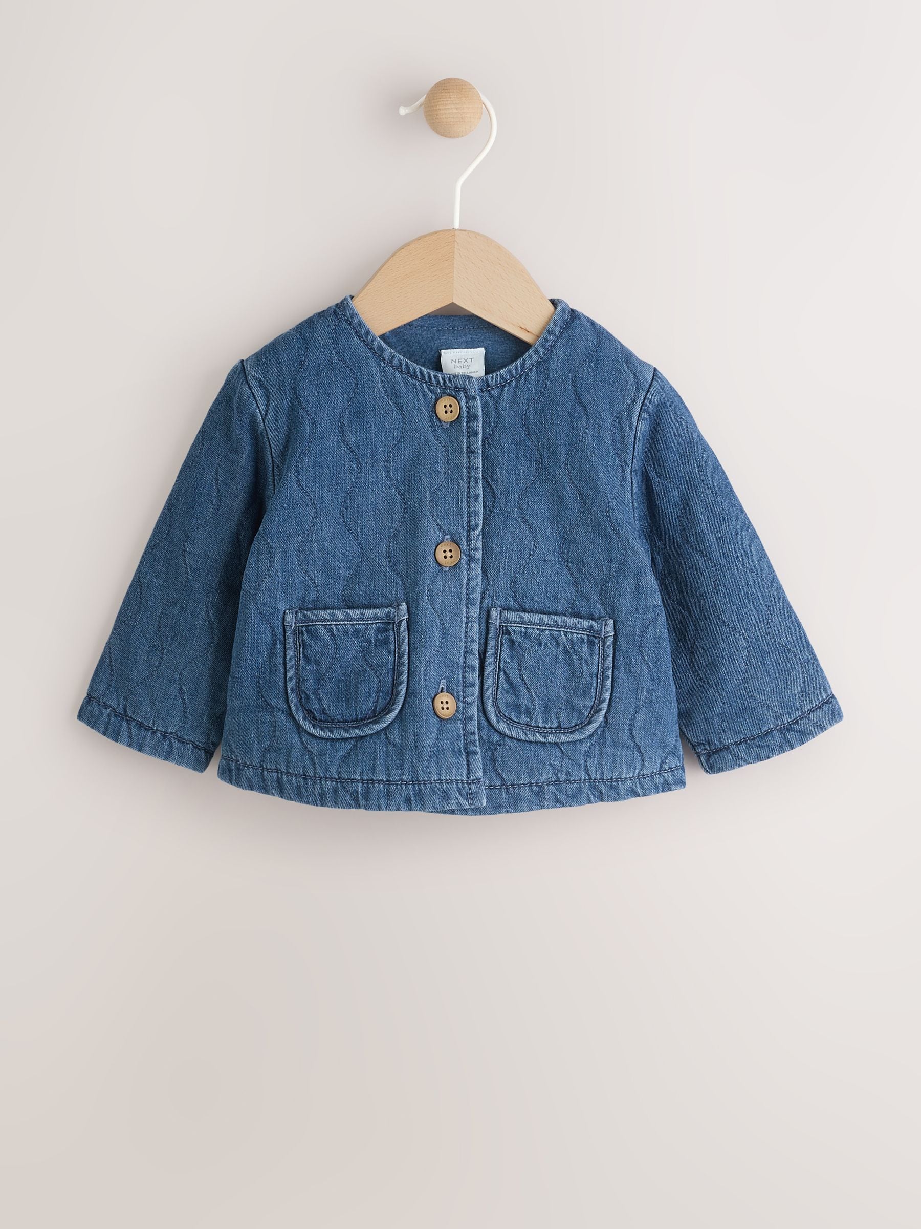 Buy Blue Denim Jersey Quilted Baby Jacket (0mths-2yrs) from Next USA
