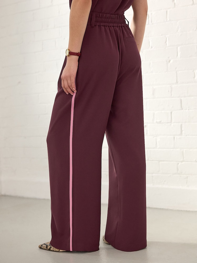 Rouge bordeaux - Pantalons ample dans le dos élastique avec bascules Rose - Image 4 of 7
