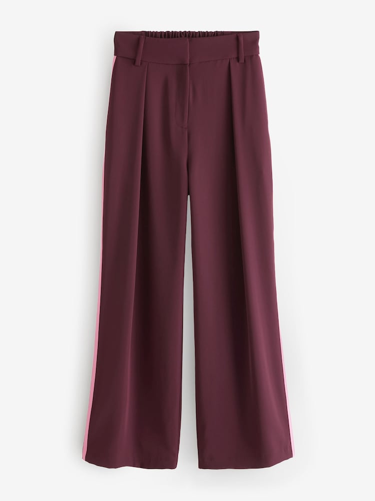 Rouge bordeaux - Pantalons ample dans le dos élastique avec bascules Rose - Image 6 of 7