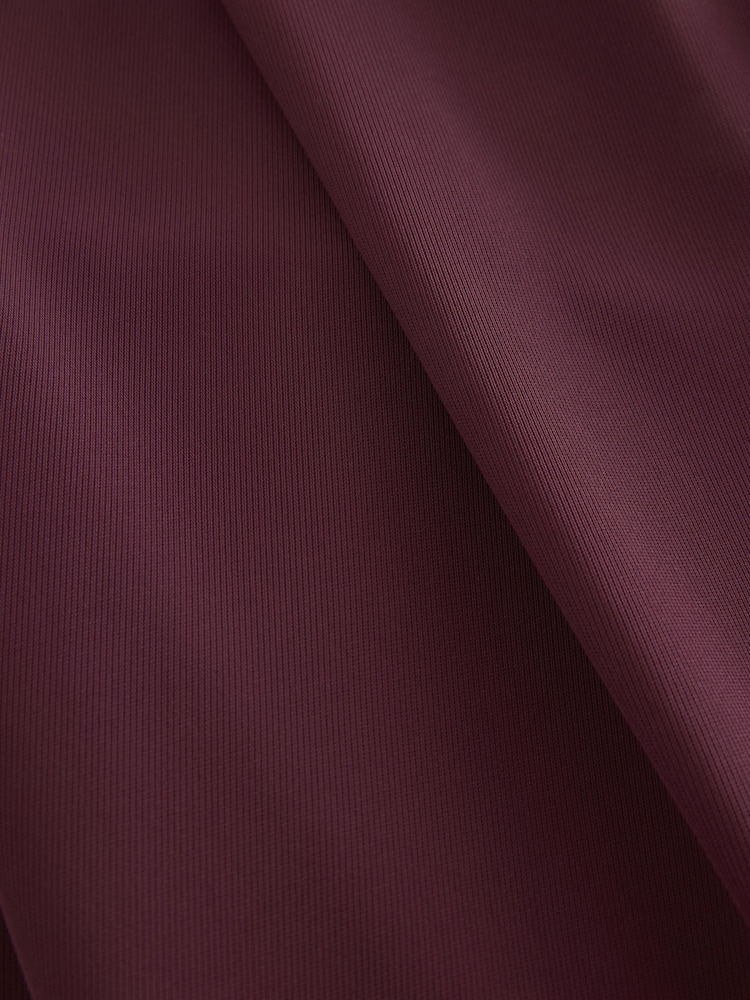 Burgundy Red Elastic Back Wide Leg Trousers With Pink Tipping - Image 7 of 7