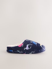 Estampado de perro en azul marino - Navy Mule Dog Slippers - Imagen 5 de 8