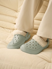 Pink Leopard Print Faux Fur Lined Clog Slippers - Image 1 of 9
