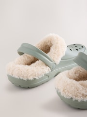 Pink Leopard Print Faux Fur Lined Clog Slippers - Image 8 of 9