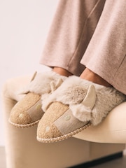 Neutral Hamish Cow 3D Faux Fur Mule Slippers - Image 2 of 7