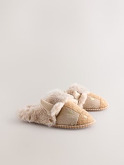 Neutral Hamish Cow 3D Faux Fur Mule Slippers - Image 4 of 7