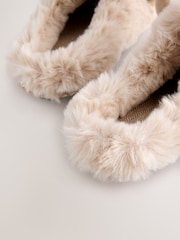 Neutral Hamish Cow 3D Faux Fur Mule Slippers - Image 7 of 7