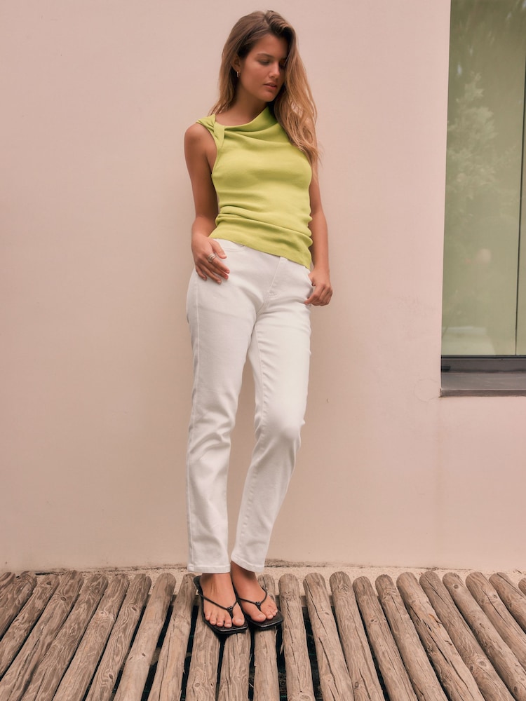 Lime Green Twist Detail Sleeveless Top - Image 2 of 8