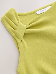 Lime Green Twist Detail Sleeveless Top - Image 6 of 8