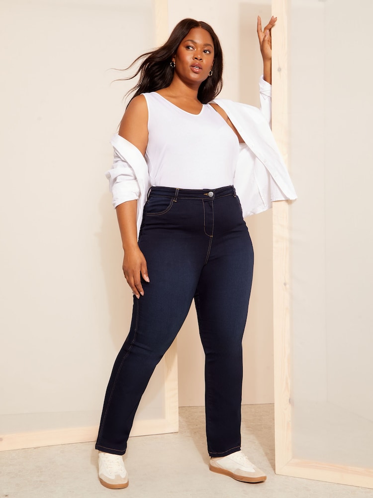 Friends Like These Blue Curve Jeggings Stretch Flare Jeans - Image 2 of 4