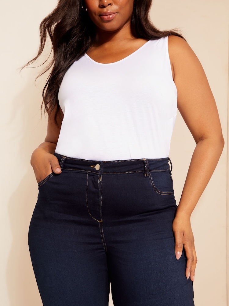 Friends Like These Blue Curve Jeggings Stretch Flare Jeans - Image 3 of 4
