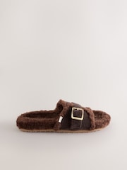 بني - Borg Slider Slippers - صورة 2 من 5