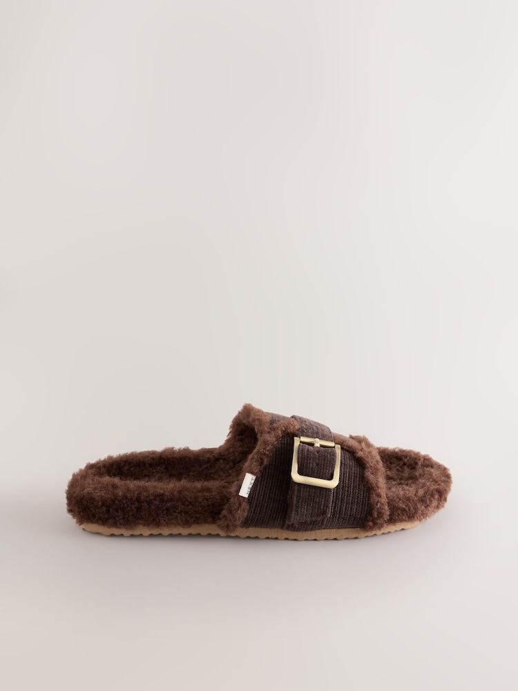 بني - Borg Slider Slippers - صورة 2 من 5