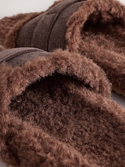 بني - Borg Slider Slippers - صورة 5 من 5